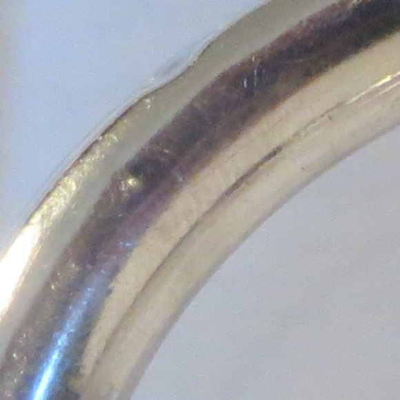 Antique Sterling Bangle Bracelet w/Amethyst Glass - Picture 5 of 5